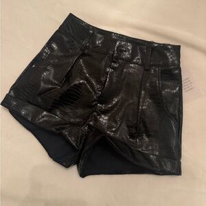 Superdown Python leather shorts